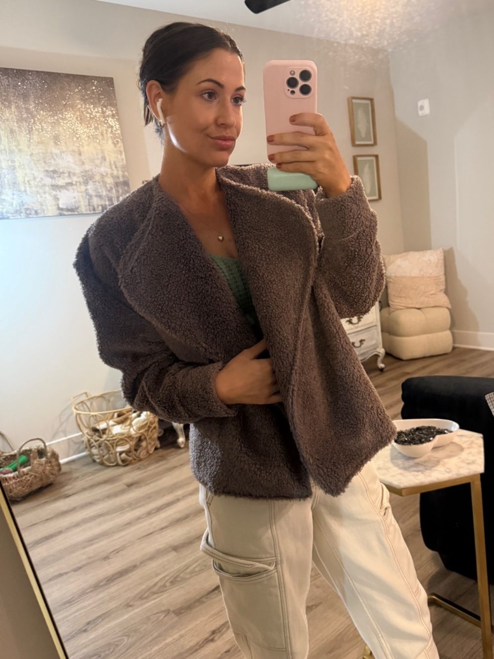 Cozy Women's Express Teddy Jacket in Dark Brown